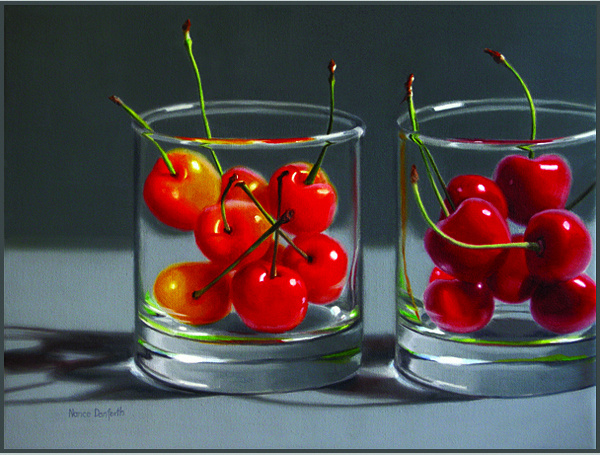 Cherries in Two Glasses oil painting